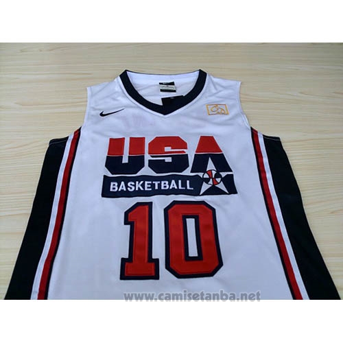 Camiseta USA 1992 Kobe Bryant #10 Blanco